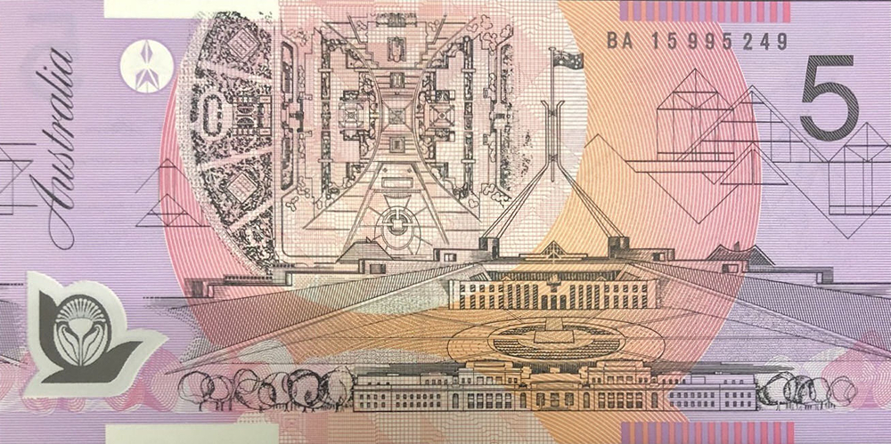 2015 Five Dollars - Stevens & Fraser obverse