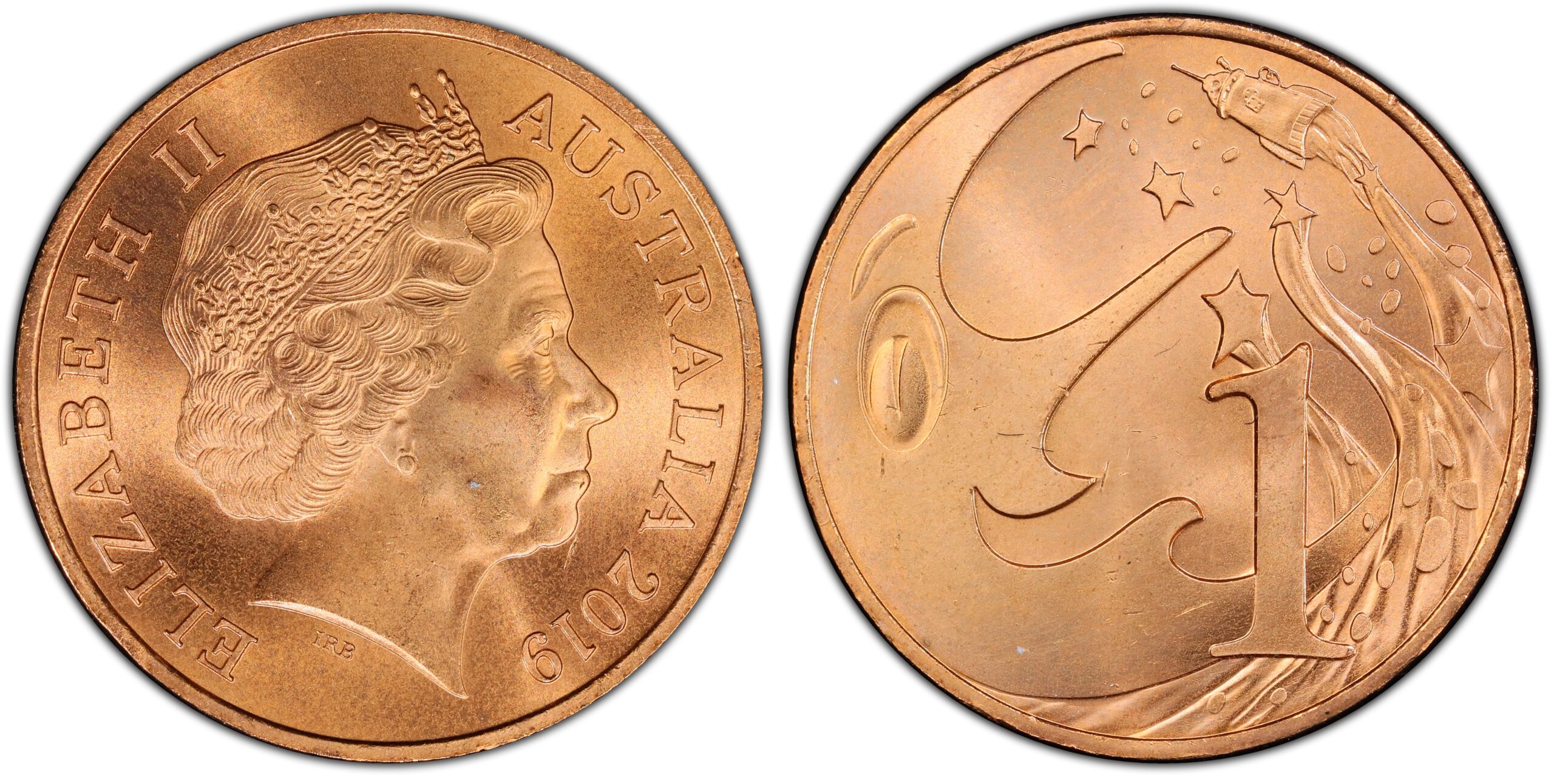 2019 1 Cent — Mr Squiggle & Friends obverse and reverse