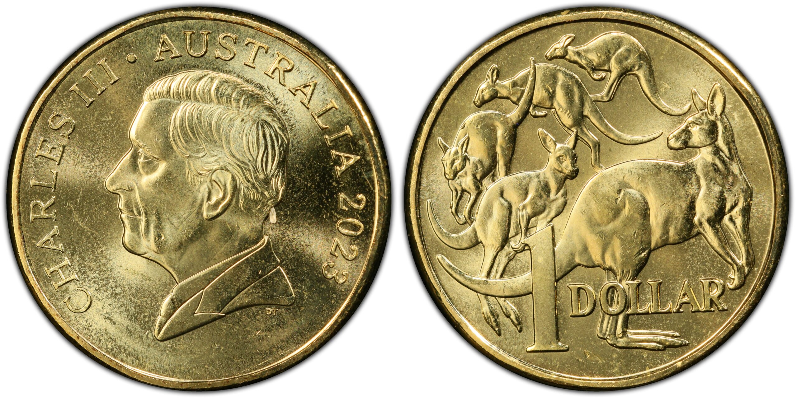 2023 $1 - Five Kangaroos - Queen Elizabeth II obverse and reverse
