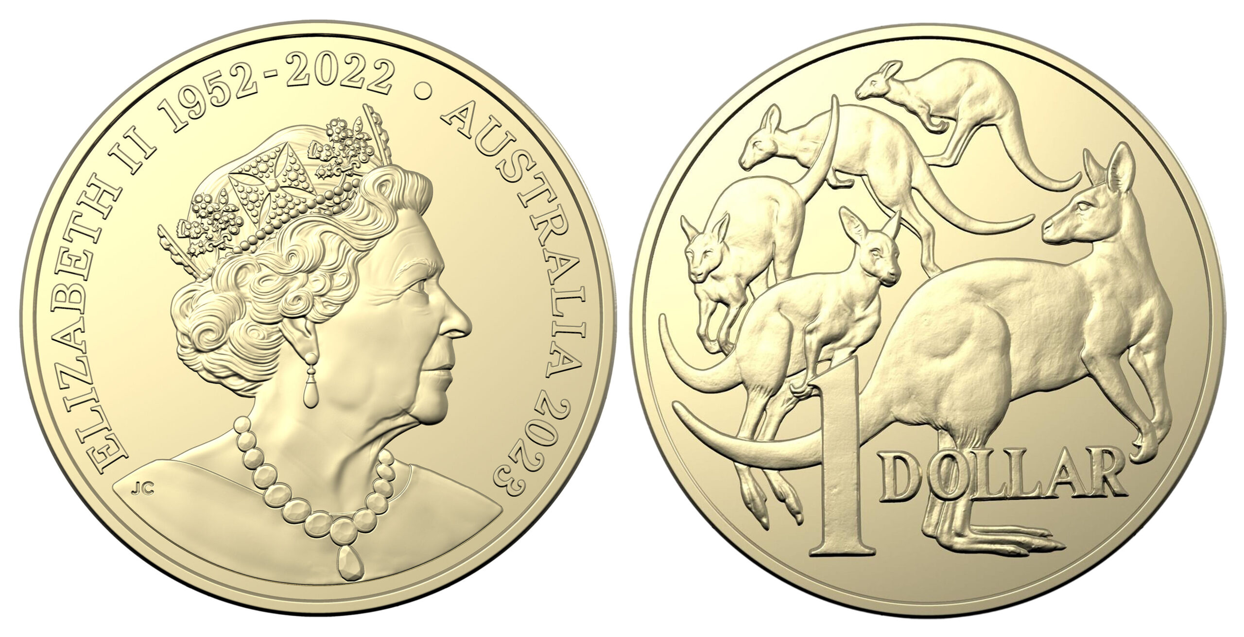 2023 $1 - Five Kangaroos - King Charles III obverse and reverse