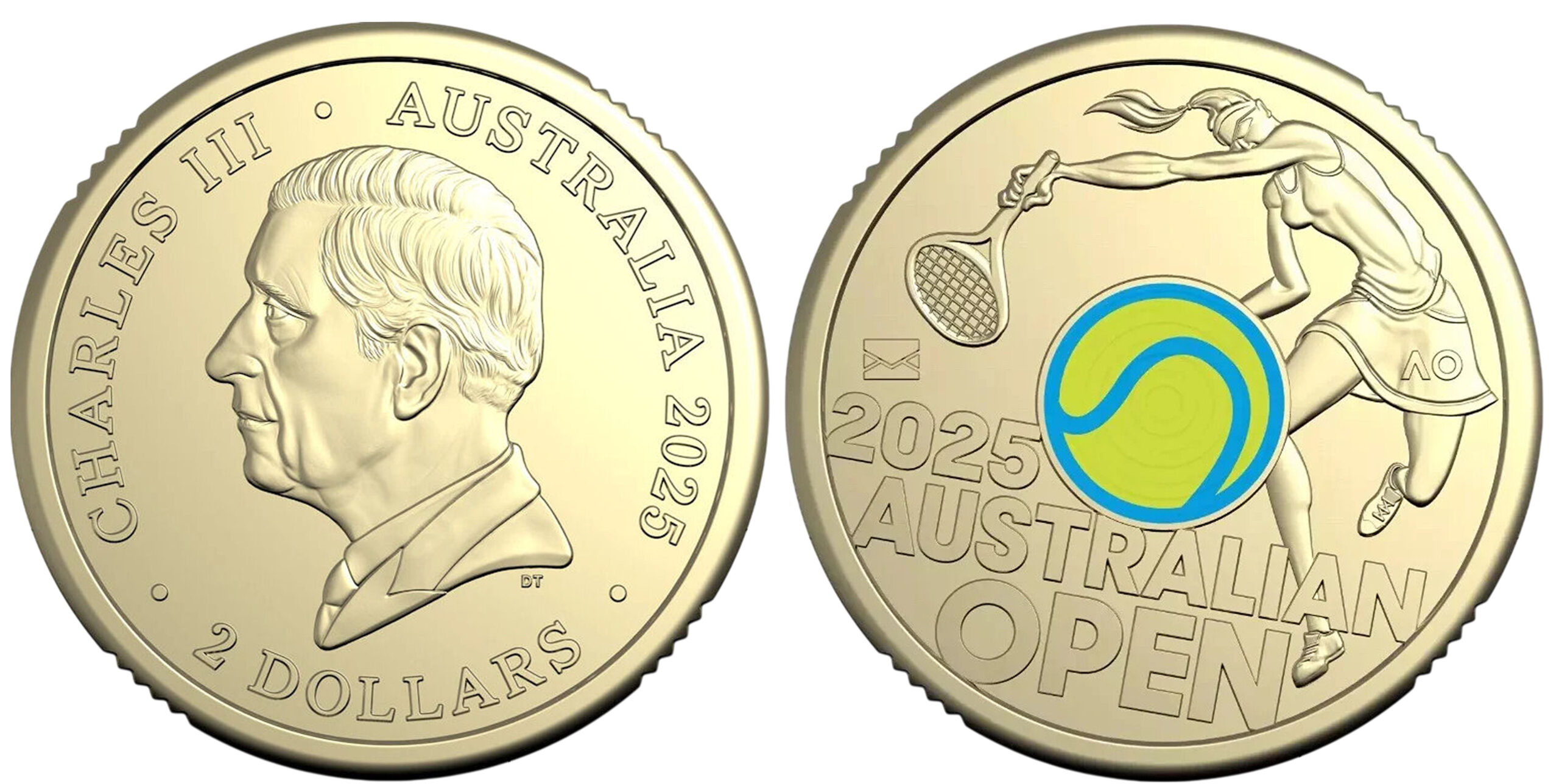 2025 $2 - Australian Open Coloured Fluro
