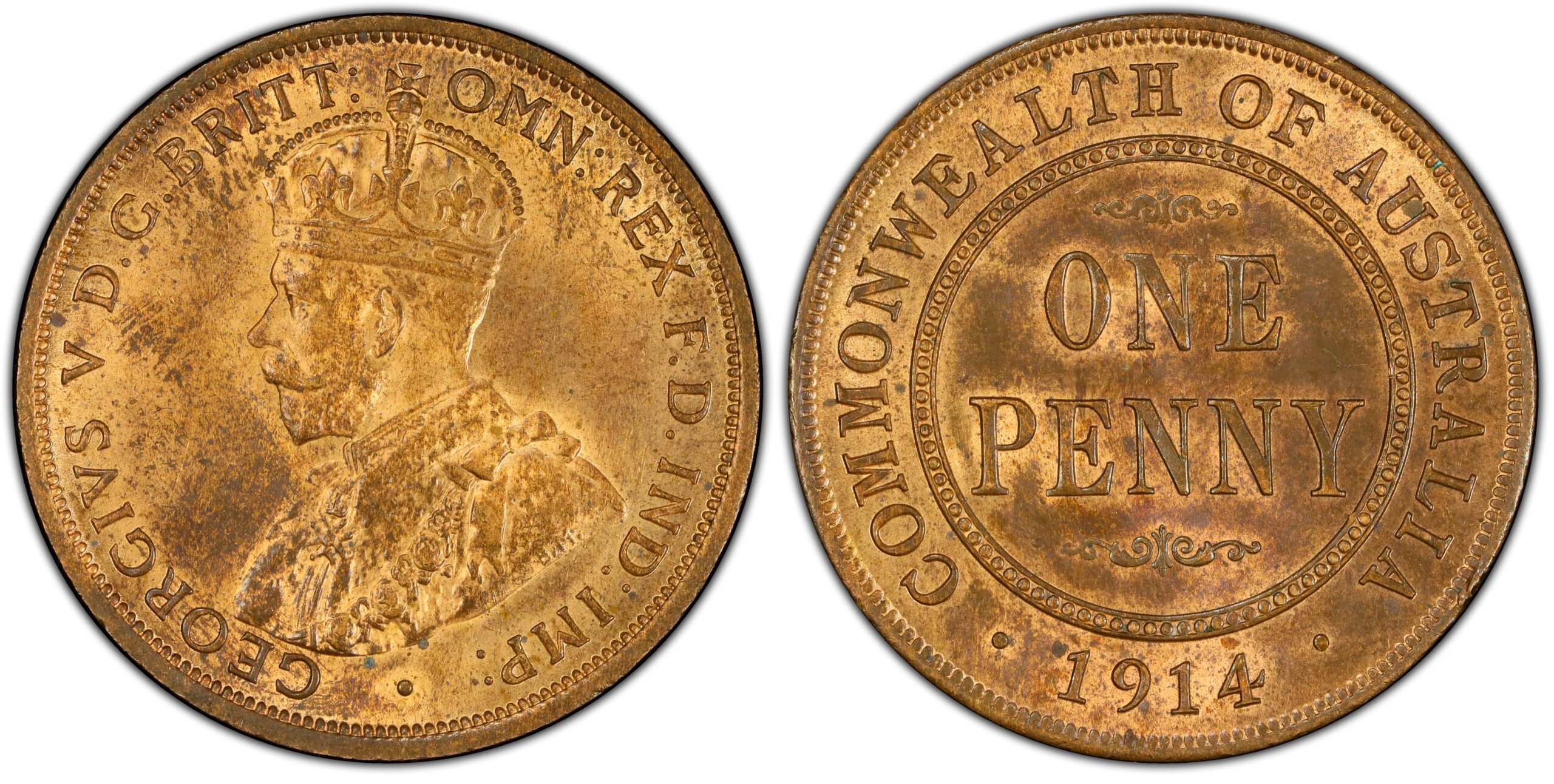 1914 Australian Penny obverse and reverse