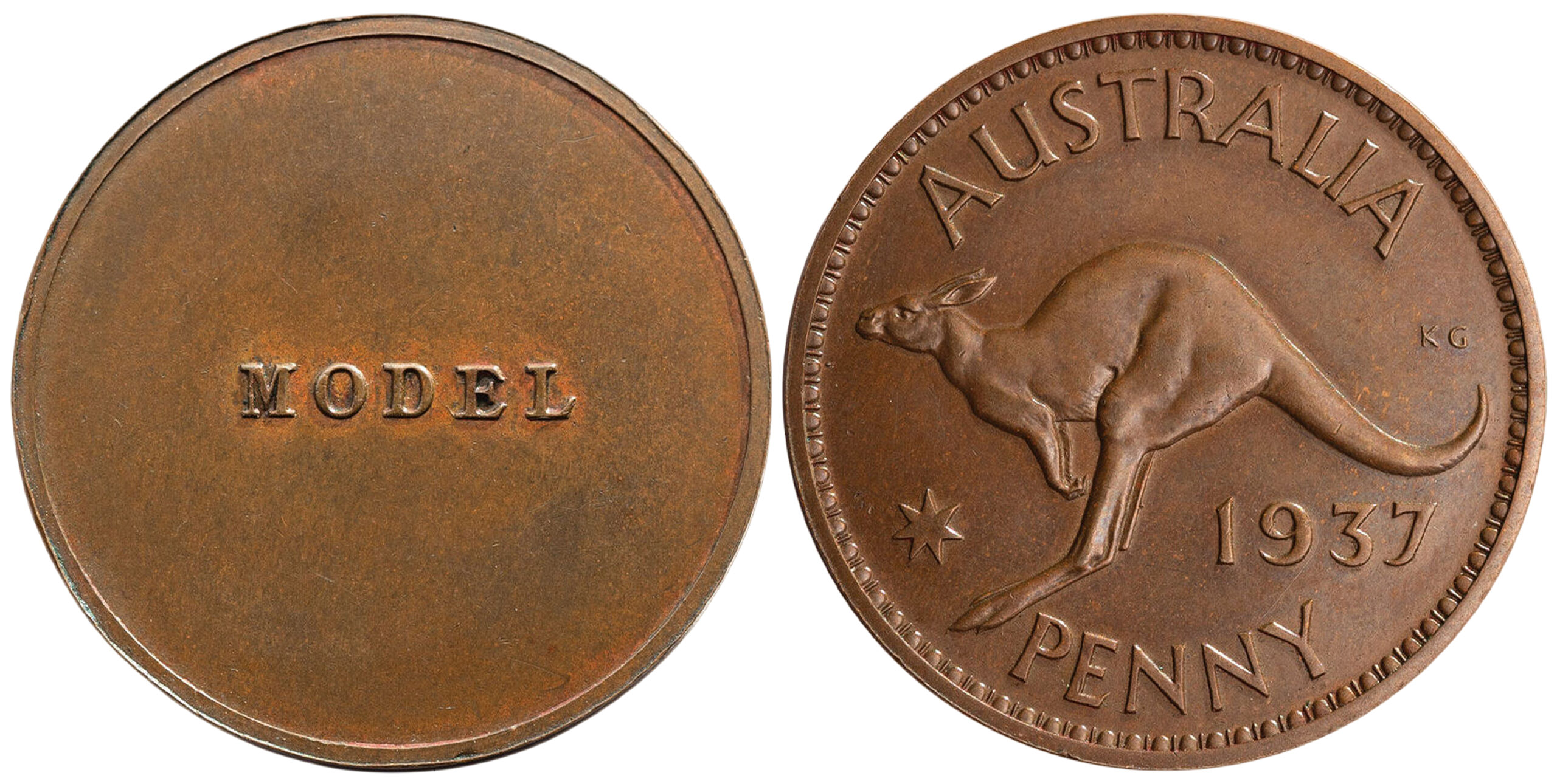 1937 Pattern Australian Penny obverse and reverse