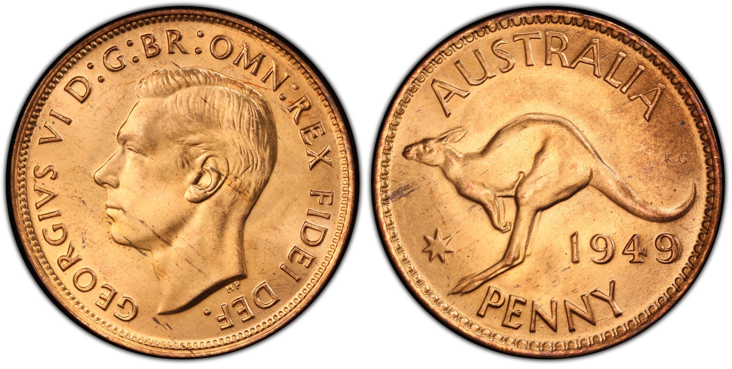 1949M Australian Penny obverse and reverse